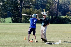 Dick prepares to launch, with an assist from Andy.